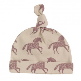 Bonnet en coton BIO - Chevaux rose
