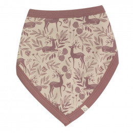 Bavoir bandana en coton Bio - Cerf rose