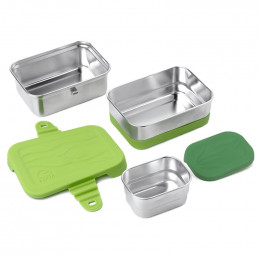 3 en 1 Splash Box - 3 récipients inox avec couvercles en silicone