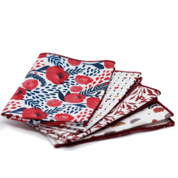 4 mouchoirs en coton Bio - M - 25 x 25 cm