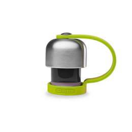 Bouchon avec attache silicone pour gourde Qwetch inox isotherme 260 et 500 ml - Vert