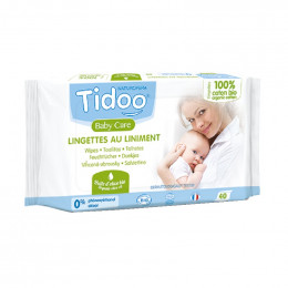 Lingettes en coton Bio au liniment - 40 unités
