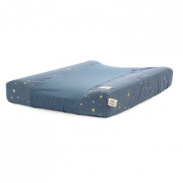 Housse de matelas à langer Calma - Gold stella & Night blue