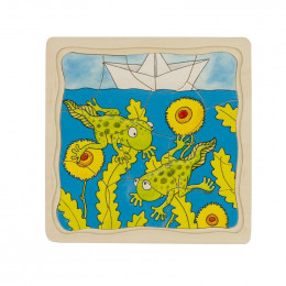 Puzzle en bois "grenouille" - à partir de 3 ans