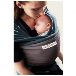 Echarpe porte bébé - Bleu Paon et Marron Glacé