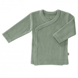 Cardigan croisé bébé en velours Forest green