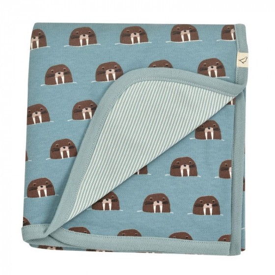 Couverture réversible coton BIO - Morses Couverture réversible coton BIO - Morses