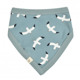 Bavoir bandana réversible - 0 à 12 mois - Mouettes Bleu