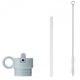 Bouchon avec paille et brosse pour gourde Anker - Sea blue