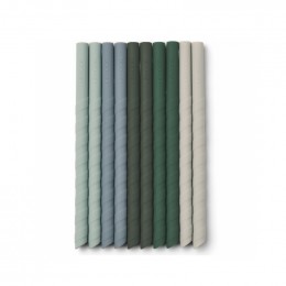 Set de 10 pailles Timoti - Green multi mix