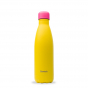 Gourde bouteille nomade isotherme - 500 ml - Colors - Jaune bouchon rose