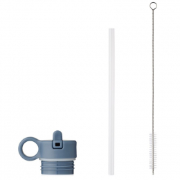 Bouchon avec paille et brosse pour gourde Neo - Blue wave
