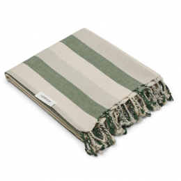 Serviette de plage Mona - Y&D stripe: Garden green&sandy&dove blue