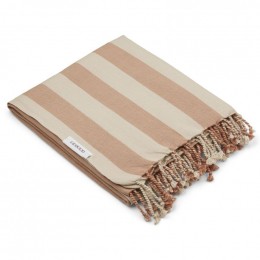 Serviette de plage Mona - Y&D stripe: Tuscany rose&sandy