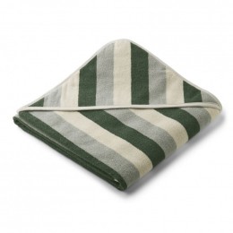 Cape de bain Louie - stripe Garden green/sandy/dove blue