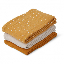 Set de 3 langes en tétra Line - Confetti yellow mellow mix