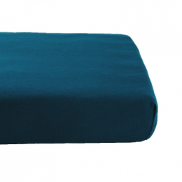 Drap Housse en Coton Bio pour lit bébé - 60x120 cm - Bleu nuit