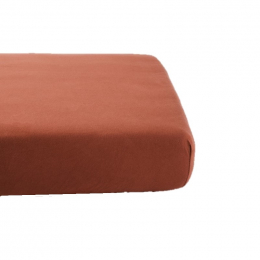 Drap Housse en Coton Bio pour lit bébé 60x120 cm Terracotta - Kadolis