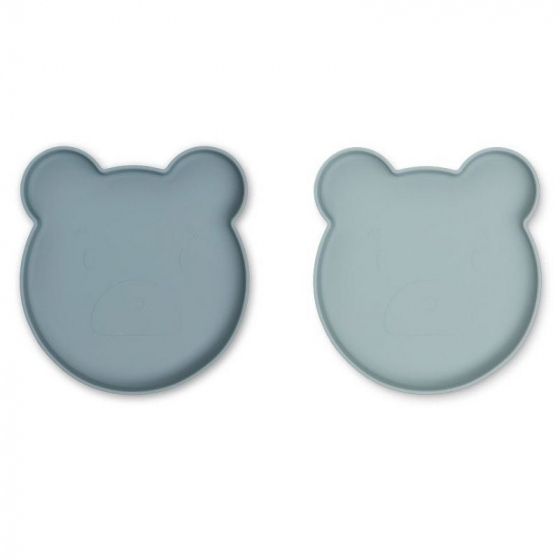 Set de 2 assiettes Marty - Mr bear blue mix