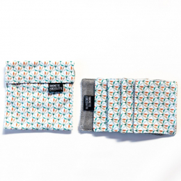 Pochette + 5 lingettes démaquillante en coton - 8 x 10 cm - Wopa