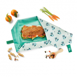 Pochette sandwich lavable et réutilisable Boc'n'Roll - Ratons laveurs