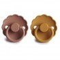 Set de 2 tétines en latex Daisy - Honey gold/rose gold