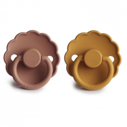 Set de 2 tétines en latex Daisy - Honey gold/rose gold