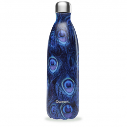 Gourde bouteille nomade isotherme - 1 litre - Paon Bleu