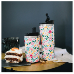 Travel mug - Tasse nomade isotherme - 300 ml - Flora rose