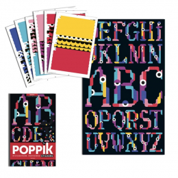 Poster éducatif avec stickers repositionnables - Alphabet