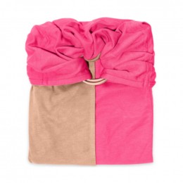 Petite écharpe de portage sans noeud - SANS Pad - Nude et Rose Bubble Gum