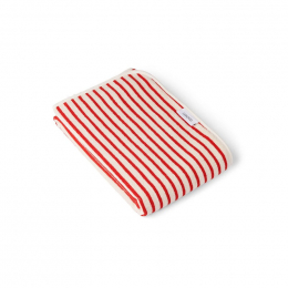 Serviette de plage Hansen - Y & D stripe - Apple red & Creme de la creme
