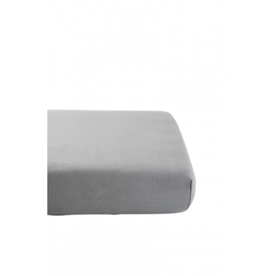 Drap Housse en Coton Bio pour lit bébé - 60x120 cm - Gris