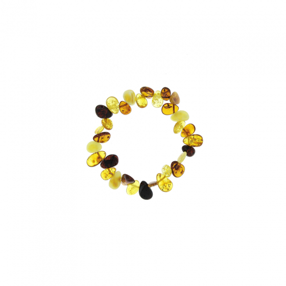 Braceletd'ambre adulte " Plat " - Multicolor