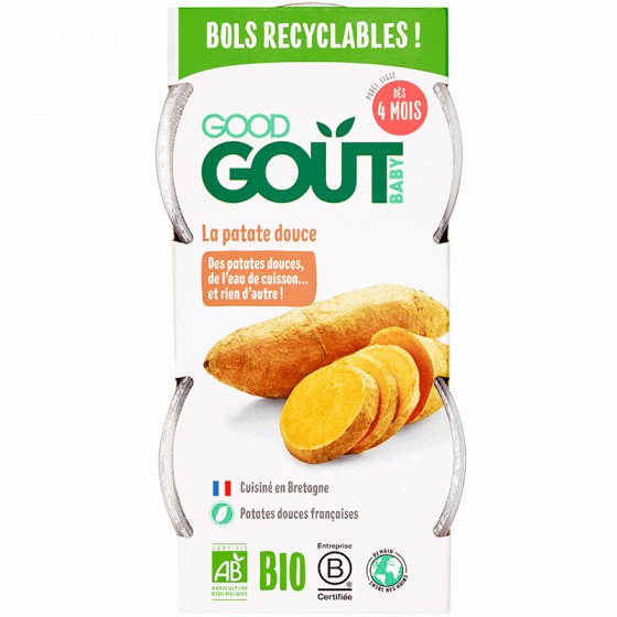 Patate douce BIO 2 x 120g - A partir de 4 mois Patate douce BIO 2 x 120g - A partir de 4 mois