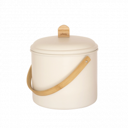 Compost d'intérieur en acier et bambou Beige 3,5 L - Pebbly