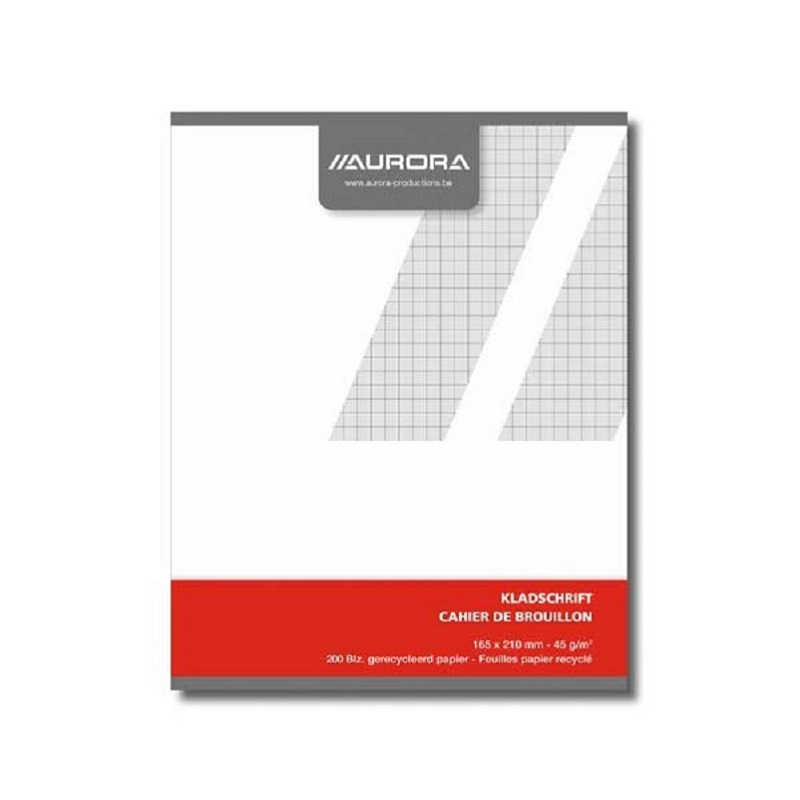 Aurora - Cahiers de brouillon A5 épais - 200 pages - 100% recyclé - Sebio