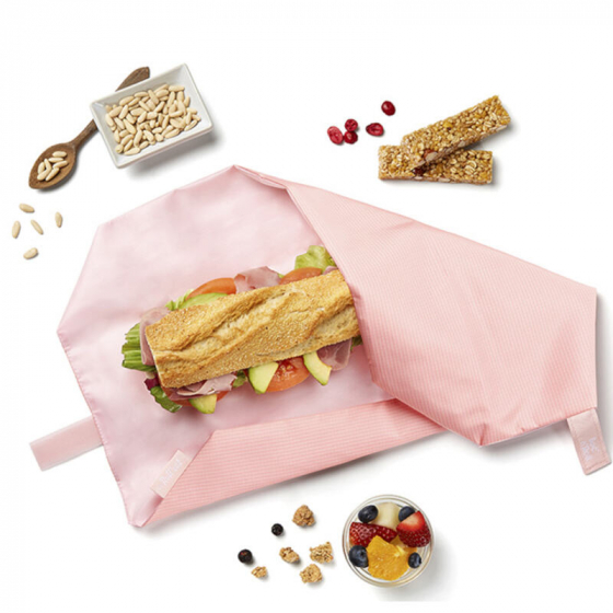 Pochette sandwich lavable et réutilisable Boc'n'Roll - Square Pink