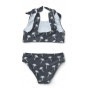 Bikini Bow - Palms & Dark blue