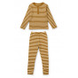 Pyjama 2 pièces Wilhelm - Y & D Stripe: Golden caramel & sandy