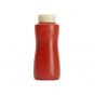 Bouteille rouge pour shampoing et gel douche