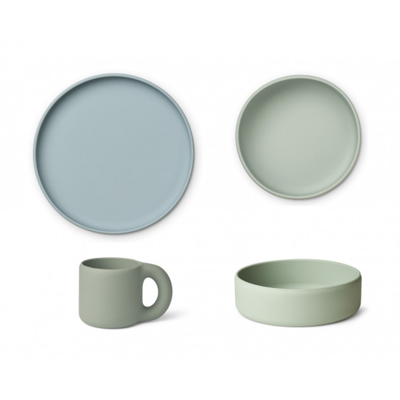 Set repas en silicone Andie - Green multi mix