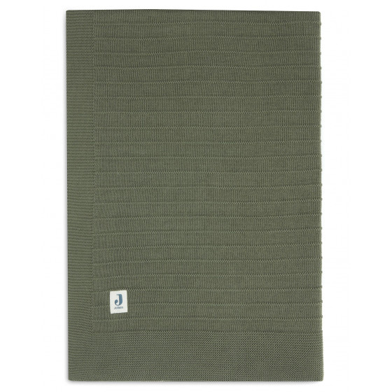 Jollein Deken Wieg Pure Knit - Leaf Green - GOTS - 75x100 cm