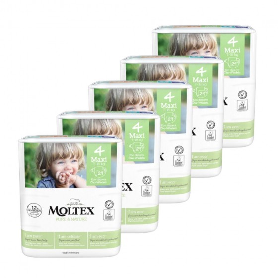 4x Eco luiers - Maxi 7-18kg - 148 stuks 4x Eco luiers - Maxi 7-18kg - 148 stuks