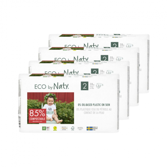 4x Eco luiers - Maat 2 3-6kg - 132 stuks