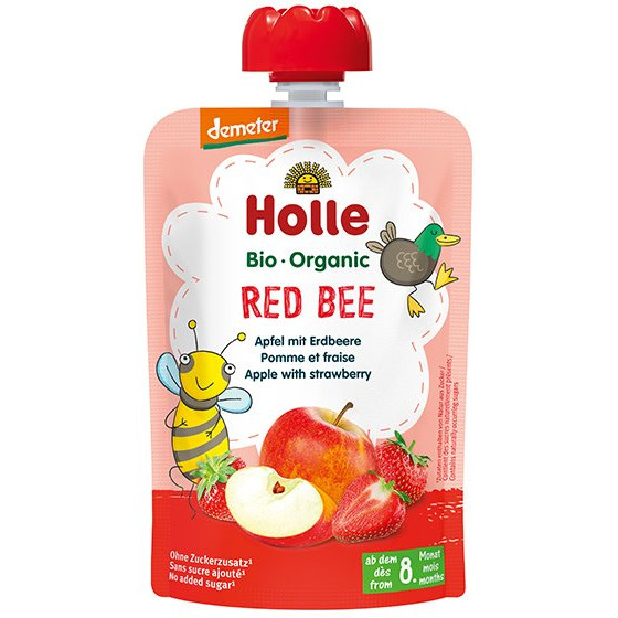 Red Bee - Appel- en aardbeienfles - 100g - Holle