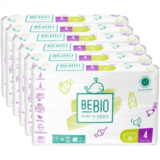 145 Ecologische luiers Mt4 - Maxi 7 - 18kg - 6X24 luiers 145 Ecologische luiers Mt4 - Maxi 7 - 18kg - 6X24 luiers