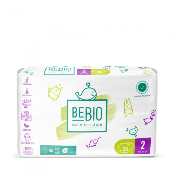 Ecologische luiers - Maat 2 - Mini 3-6kg - 28 stuks