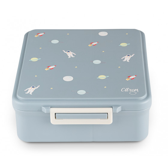 Lunchbox met isothermische lunchpot - Dusty blue spaceship - Citron