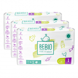 Ecologische luiers maat 1 Pasgeboren 2-5 kg 3 packs x 27 luiers - BEBIO